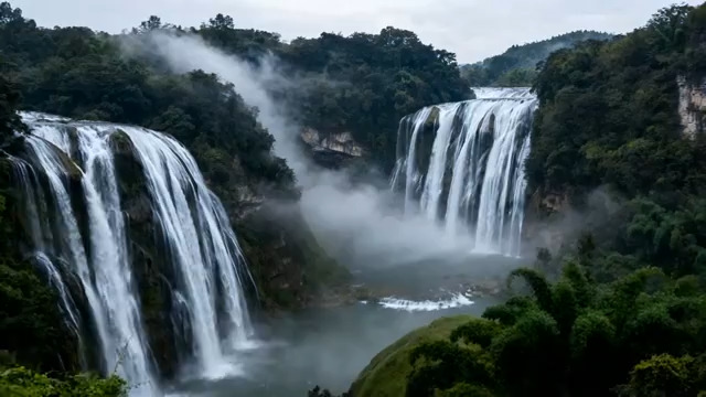  山间瀑布流水景观1947#横屏 	 - 