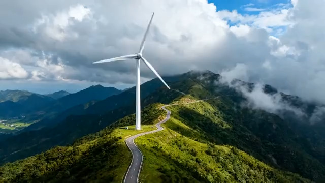  山巅风电云海风光1935#横屏 	 