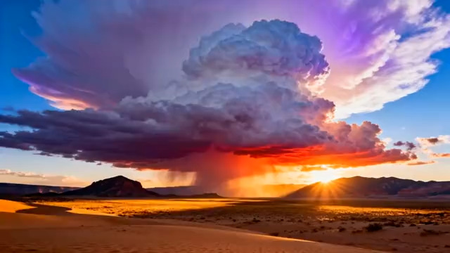  沙漠日落积雨云延时1914#横屏 	 