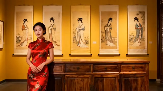  旗袍女子艺术照1705#横屏 	 