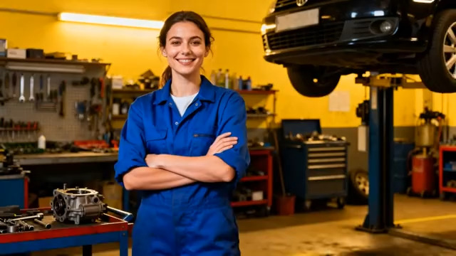  汽修车间的女技师1709#横屏 	 