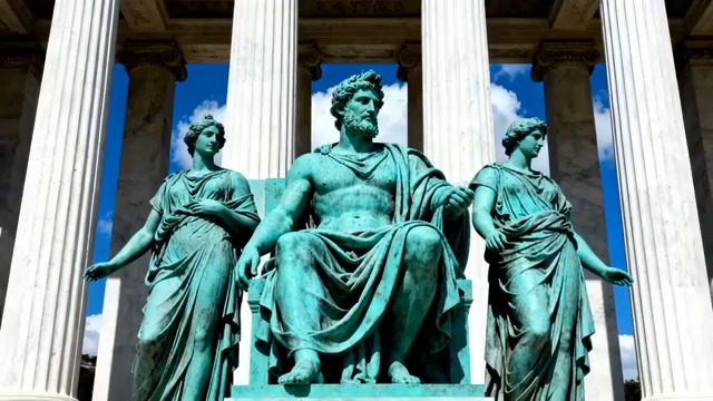  欧式建筑青铜雕像1690#横屏 	 