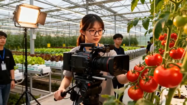  拍摄温室大棚西红柿1695#横屏 	 -