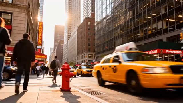  纽约街头繁忙景象1647#横屏 	 