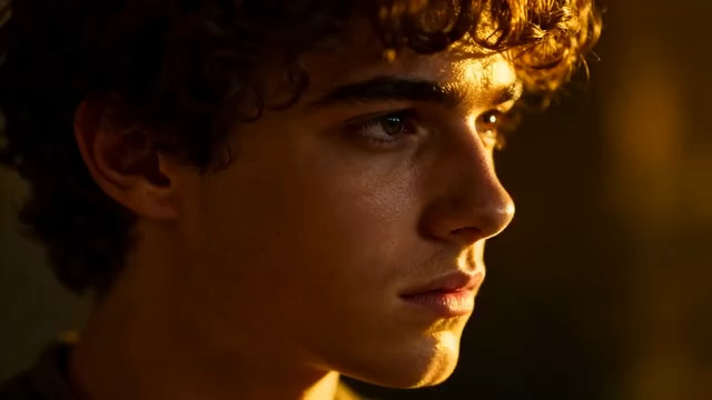  逆光少年侧脸特写1640#横屏 	 