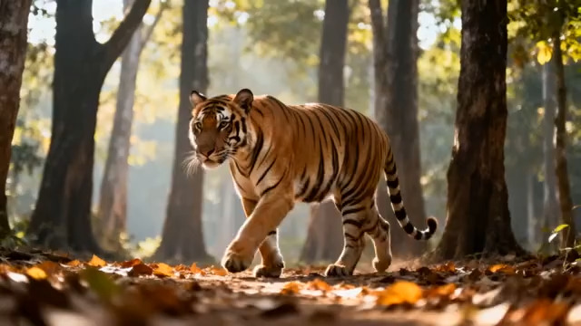  森林老虎漫步特写1894#横屏 	 