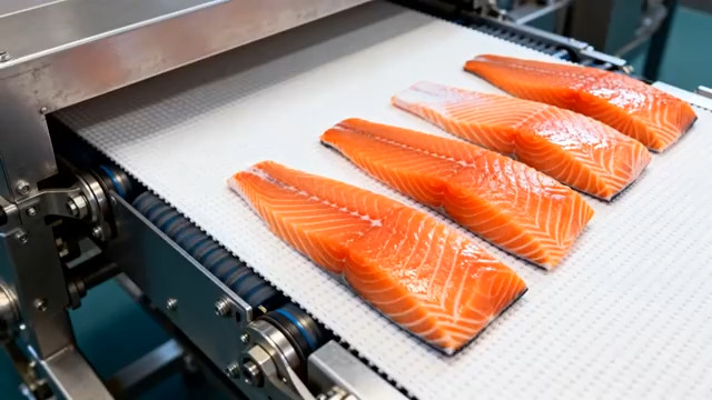  三文鱼片生产流水线1884#横屏 	 