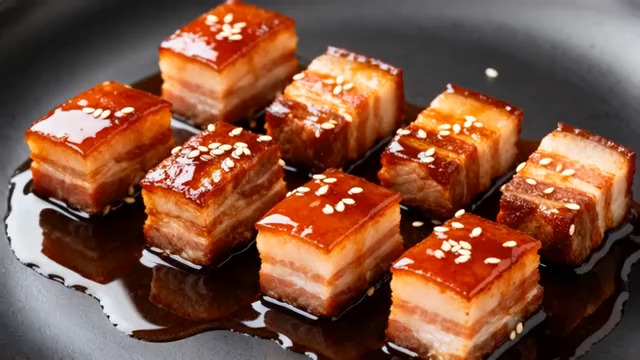  色泽诱人的红烧肉块1891#横屏 	 