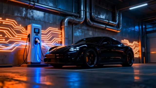  赛博朋克电动车充电1867#横屏 	 