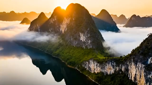  日出云海山川壮丽景色1844#横屏 	 