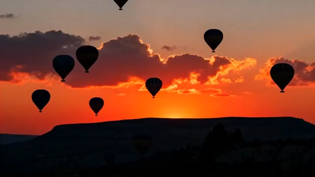  日出时分的热气球群1840#横屏 	 - 