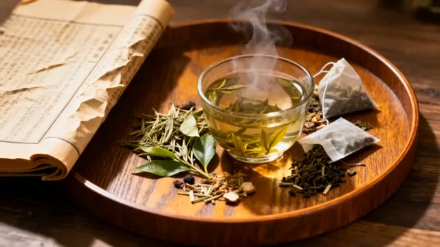  热茶杯中袅袅茶烟1818#横屏 	 