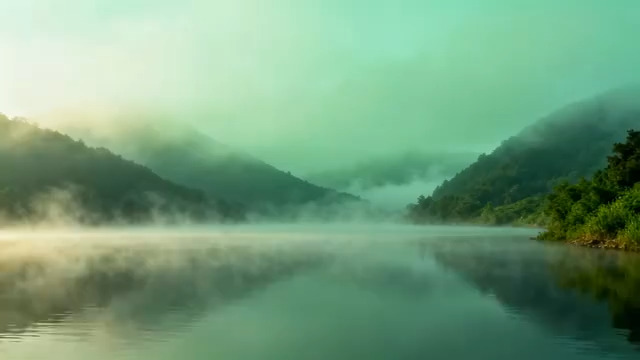  清晨山水云雾缭绕1771#横屏 	 - 