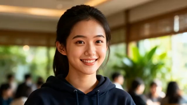  青春女生微笑特写1727#横屏 	 