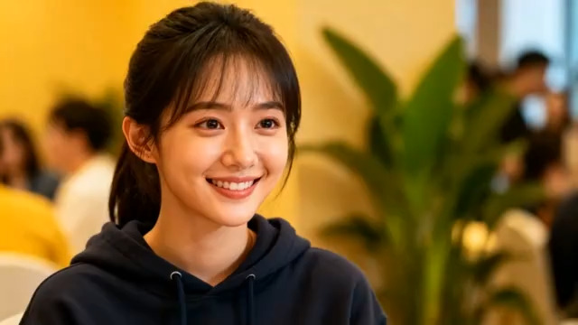  青春女孩甜美笑容1726#横屏 	 