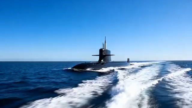  潜艇航行海面视频1715#横屏 	 