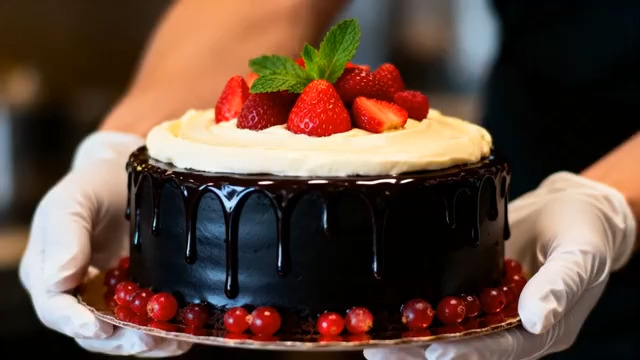  巧克力草莓蛋糕展示1717#横屏 	 