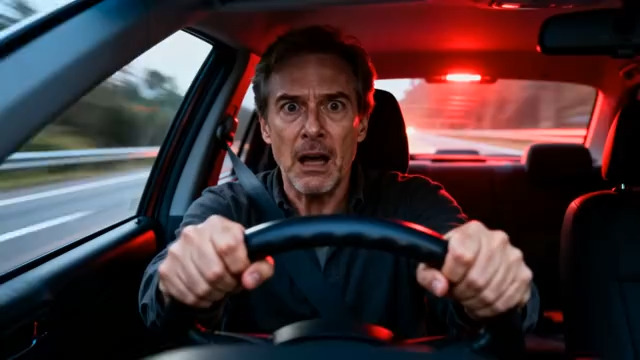  男子驾车惊恐表情特写1627#横屏 	 - 