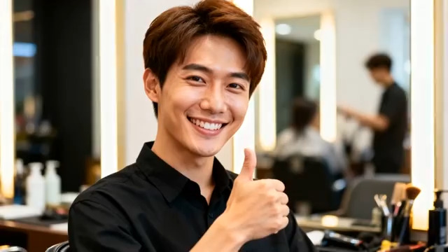  男士微笑竖大拇指1620#横屏 	 