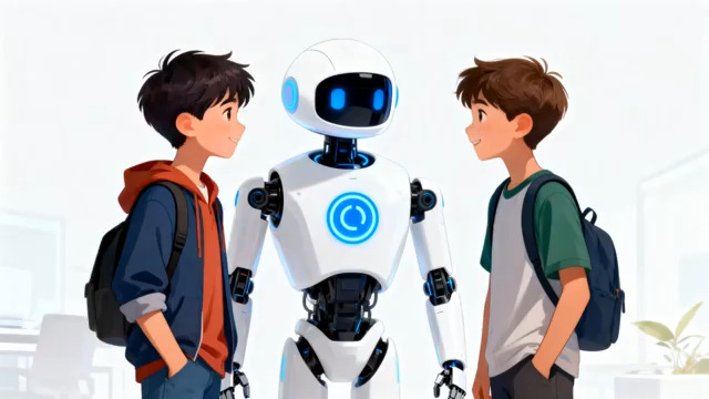  男孩与机器人伙伴1611#横屏 	 