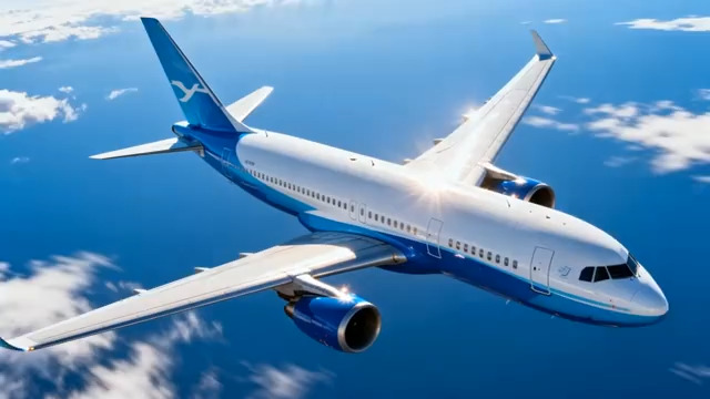  民航客机高空飞行1579#横屏 	 