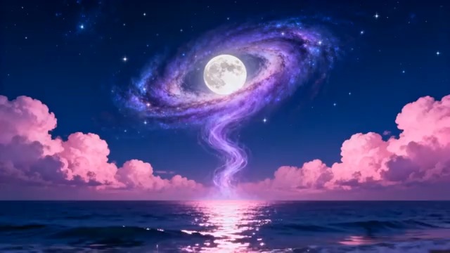  梦幻星空月亮背景1567#横屏 	 