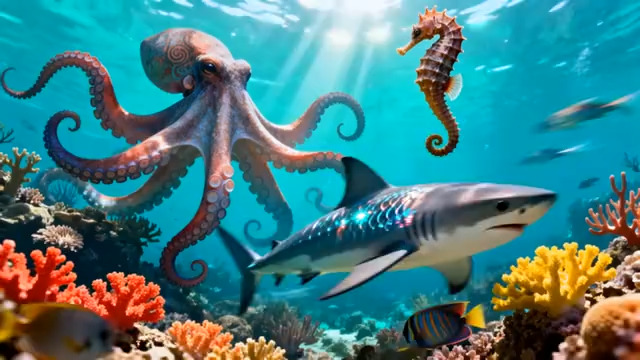  梦幻海底生物群像1560#横屏 	 - 