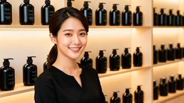  美妆店微笑导购员1550#横屏 	 