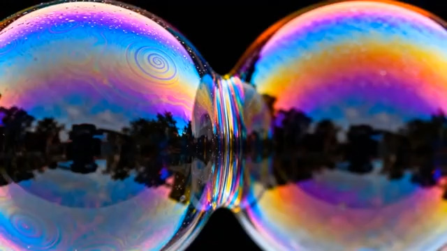  梦幻彩色肥皂泡特写1554#横屏 	 