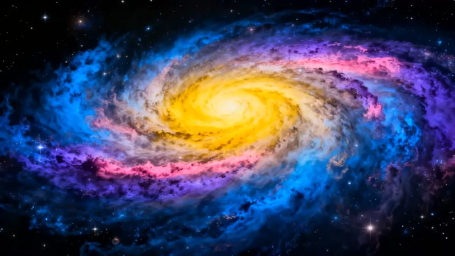  梦幻彩色漩涡星系1556#横屏 	 