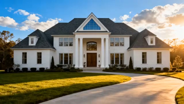  美式别墅外观全景1540#横屏 	 