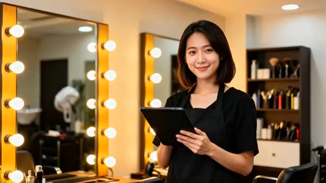  美发师使用平板工作1536#横屏 	 - 