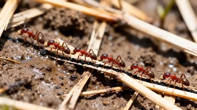  蚂蚁搬运食物微距1519#横屏 	 