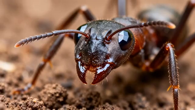  蚂蚁头部特写镜头1523#横屏 	 
