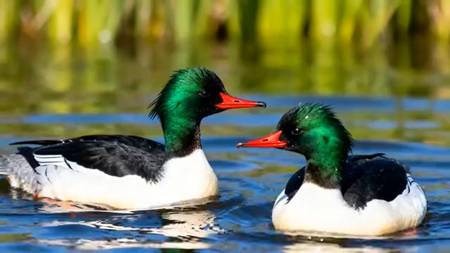  绿头鸭水中嬉戏1508#横屏 	 -