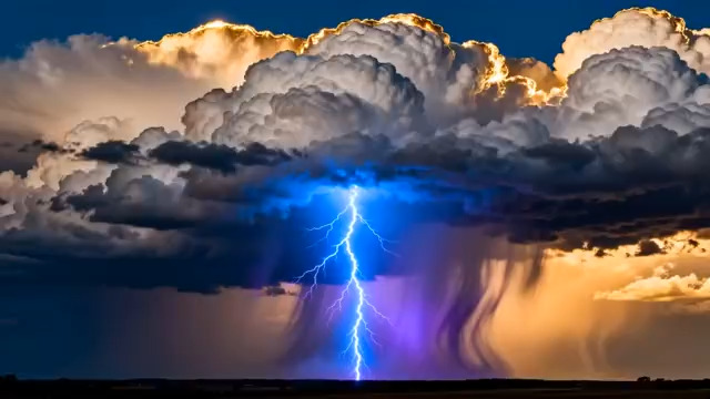  雷暴云闪电震撼瞬间1465#横屏 	 