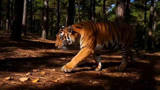  老虎林中行走特写1430#横屏 	 