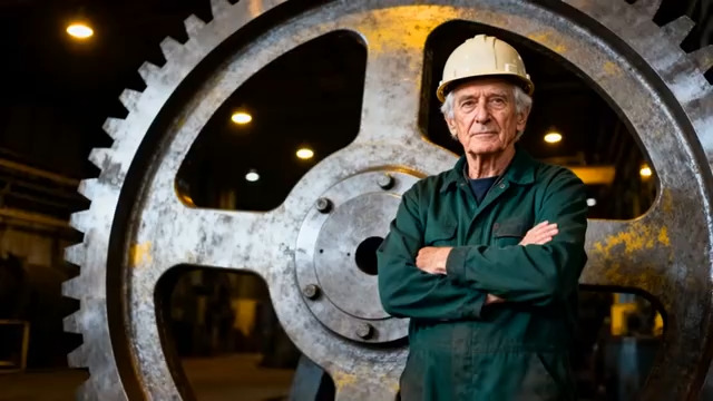  老工程师与巨型齿轮1423#横屏 	 