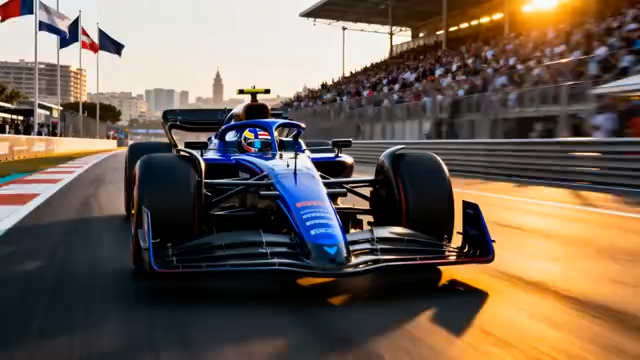  蓝色赛车赛道飞驰瞬间1401#横屏 	 