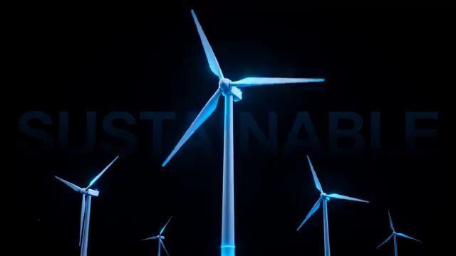  蓝色发光风车动画1388#横屏 	 - 