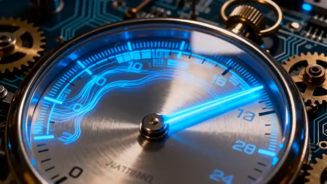  蓝色发光仪表盘特写1390#横屏 	 