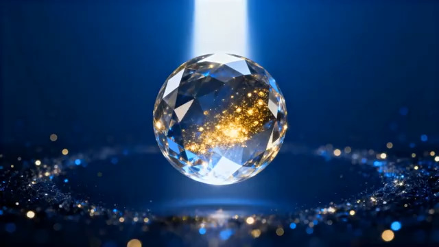  蓝色背景水晶球旋转1382#横屏 	 