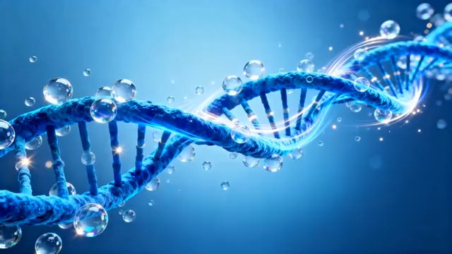  蓝色DNA双螺旋动画1380#横屏 	 