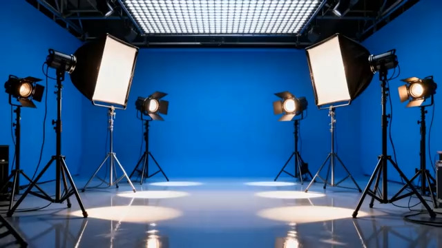  蓝幕光影下的商务男士1378#横屏 	 