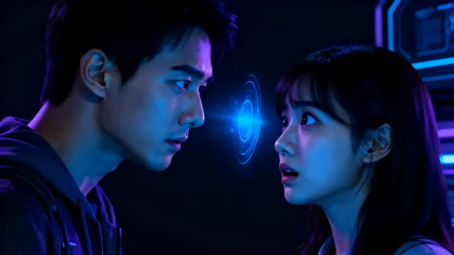  科幻感男女对视特写1307#横屏 	 