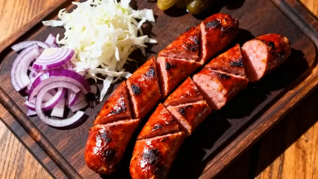  烤香肠配蔬菜拼盘1305#横屏 	 