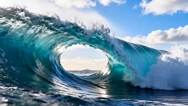  巨浪翻滚海浪视频素材1278#横屏 	 