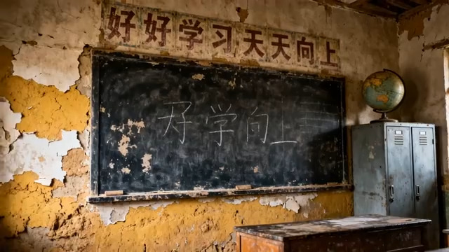  旧教室黑板怀旧场景1269#横屏 	 