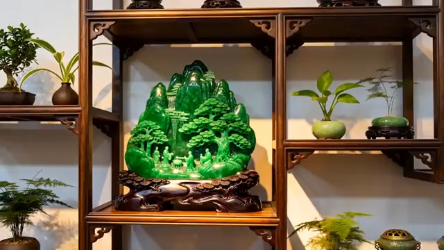  精美玉雕摆件展示1250#横屏 	 