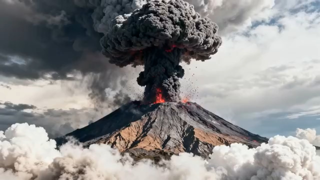  火山喷发震撼瞬间1014#横屏 	 